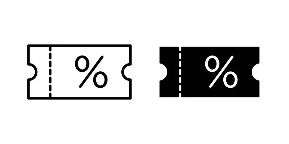 Discount coupon icon set. Vector EPS 10 库存插图