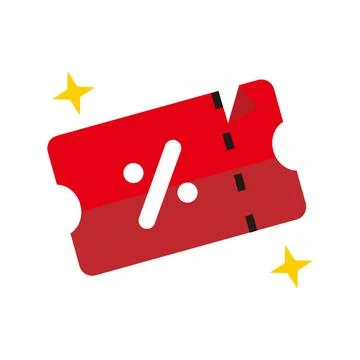 Discount coupon icon vector isolated on white background Stock Illustration
