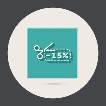 Discount coupon with scissors. Stock Illustration