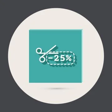 Discount coupon with scissors. Stock Illustration