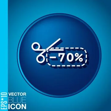 Discount coupon with scissors. symbol icon discounts on merchandise Stock Illustration