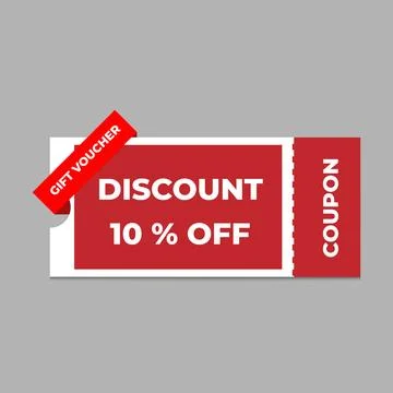 Discount Coupon template on gray background. Vector illustration Stock Illustration