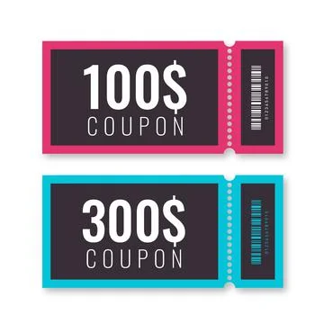 Discount coupon template isolated Stock Illustration
