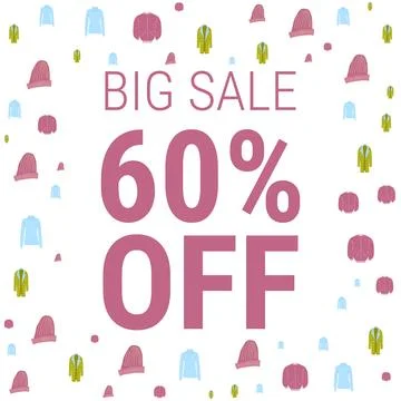 Discount coupon template with spring clothes sale. Stock Illustration