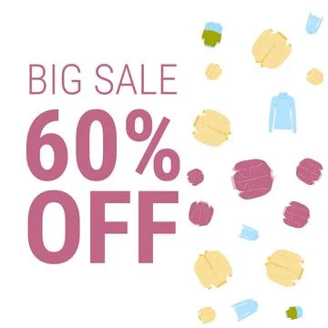 Discount coupon template with spring clothes sale. Illustrazione stock