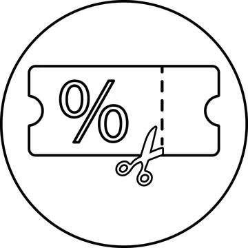 Discount coupon ticket cut with scissors icon Stock Illustration