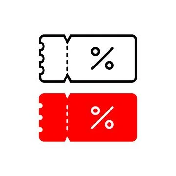 Discount Coupon Ticket Icon Set Stock Illustration