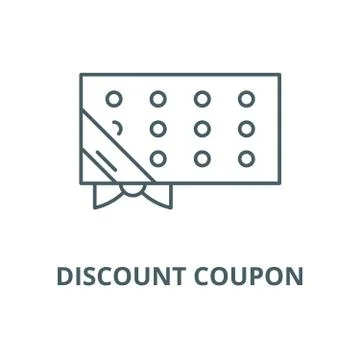 Discount coupon vector line icon, linear concept, outline sign, symbol Stock Illustration