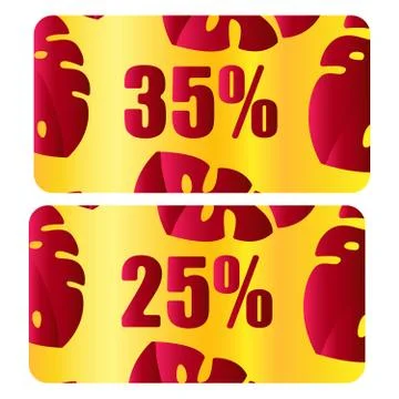 Discount Coupon, Voucher vector. Background template with gold, red background Stock Illustration