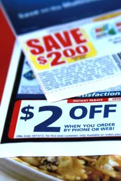 Discount coupons Stock Photos