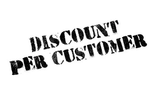 Discount Per Customer rubber stamp Ilustración de archivo