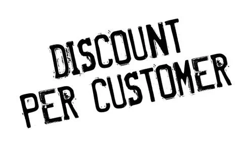 Discount Per Customer rubber stamp Ilustración de archivo