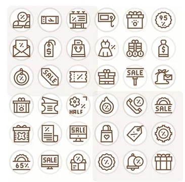 Discount Digital Vector Pack containing 36 Pixel Optimized Bold Line 256x25.. 스톡 일러스트