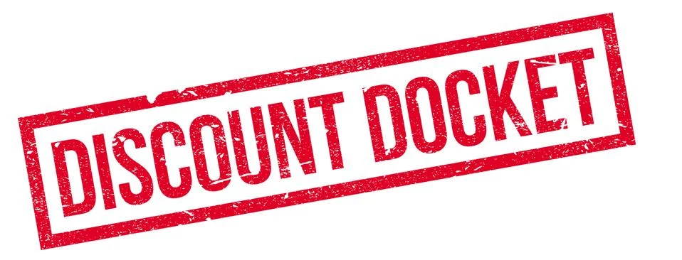 Discount Docket rubber stamp Stock Illustration