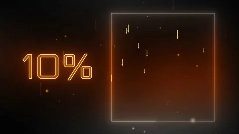 Discount down 10 percent Super discount with neon light backgrounds 4K video Video stock 170967302