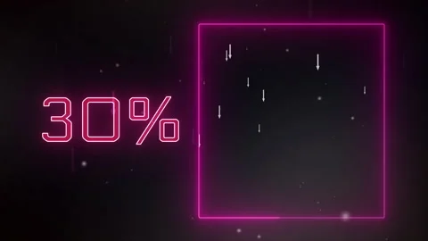Discount down 30 percent Super discount with neon light backgrounds 4K video Stock Footage 170940489