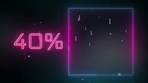 Discount down 40 percent Super discount with neon light backgrounds 4K video Stock Footage 170939459