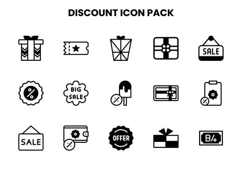 Discount DuoTone Vector Icons Pack Stock Illustration