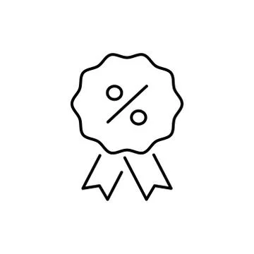 Discount emblem line icon on the background. Stock Illustration