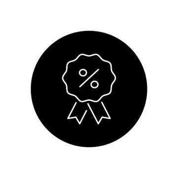 Discount emblem line icon on the background. Stock Illustration