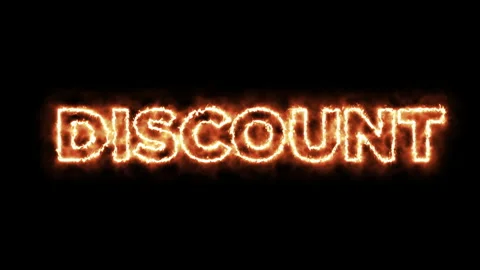 Discount fire text,  burning  text. Stock Footage 189988504
