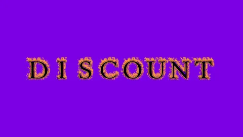 Discount fire text effect violet background Stock Footage 136245970