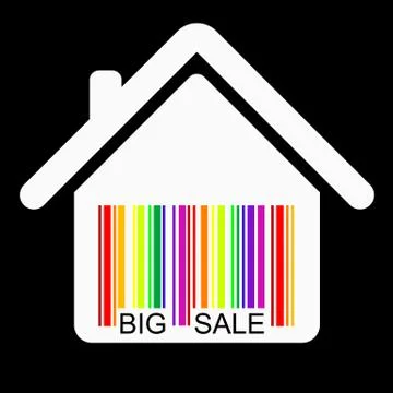 Discount house barcode , vector Illustrazione stock