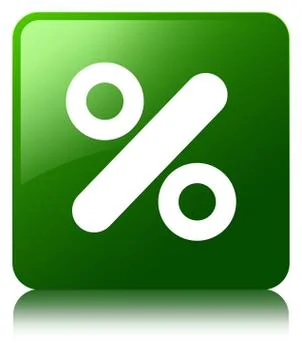 Discount icon green square button Stock Illustration