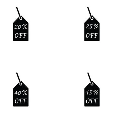 Discount icon set Stock Illustration