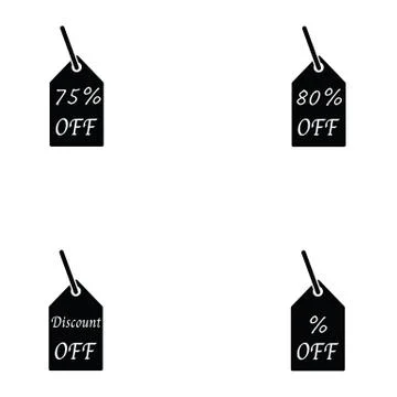 Discount icon set Stock Illustration