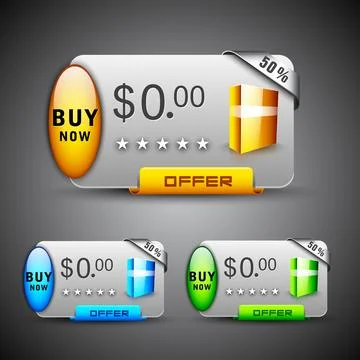 Discount icon set with product display and ribbon, can be use as label, tag.. Stock Illustration