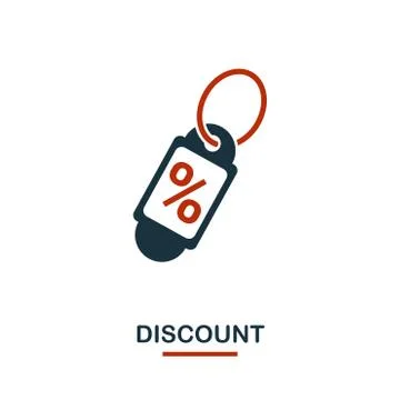 Discount icon in two colors. Creative black and red design from e-commerce ic Stock Illustration