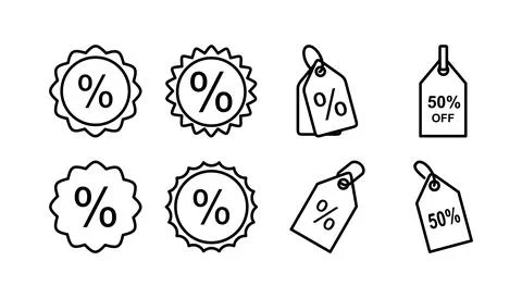 Discount icon vector. shopping tags. percentage icon Stock Illustration