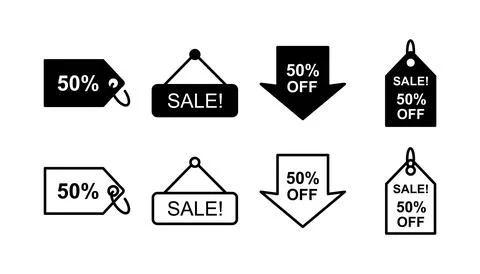 Discount icon vector. shopping tags. percentage icon Illustrazione stock