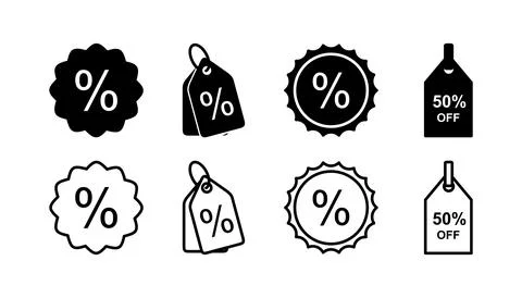 Discount icon vector. shopping tags. percentage icon Illustrazione stock