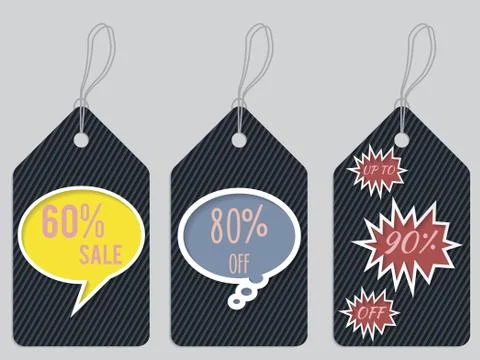 Discount labelset with speech bubbles Stock Illustration