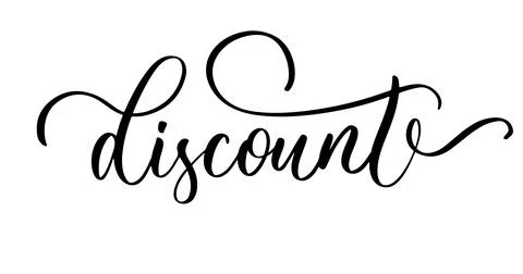 Discount lettering in elegant cursive style. Stock Illustration