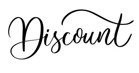 Discount lettering in elegant cursive style. Stock Illustration