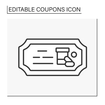 Discount line icon Stock Illustration