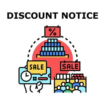 Discount notice concept vector illustration for online sale Stock Illustration