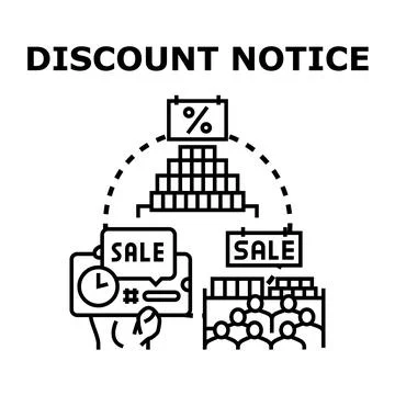 Discount notice concept vector illustration for online sale Stock Illustration