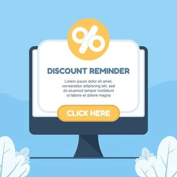 Discount notification illustration Stock Illustration
