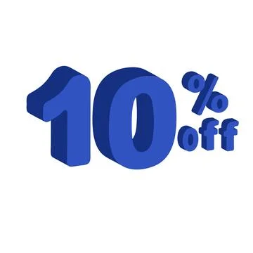 Discount numbers 3d vector. 10 percent discount Stock Illustration