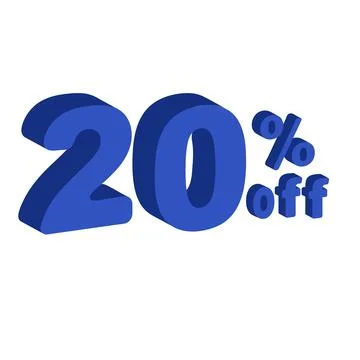 Discount numbers 3d vector. 20 percent discount Stock Illustration