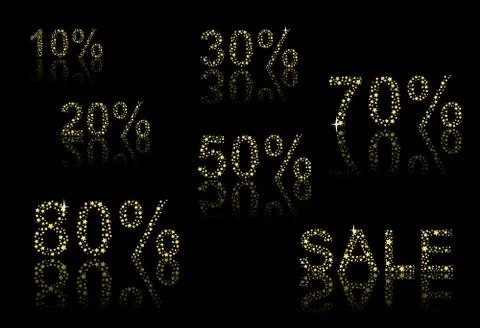 Discount numbers Stock Illustration