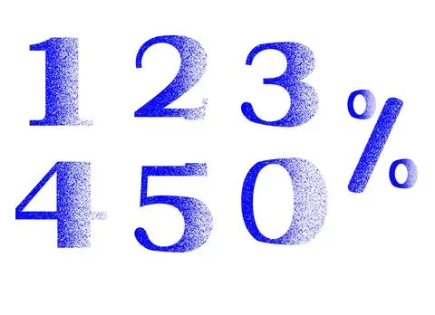 Discount numbers with noise effect vector. 1  2  3  4  5  0  percent Stock Illustration
