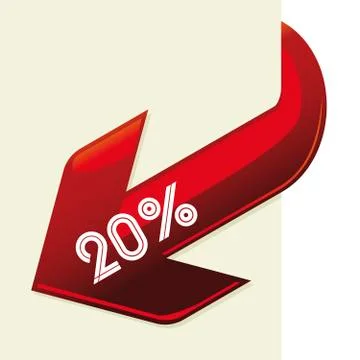Discount or copy space blank arrow isolated. Stock Illustration