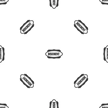 Discount oval label pattern seamless black Stock Illustration
