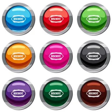 Discount oval label set 9 collection 스톡 일러스트