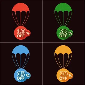 Discount parachute Stock Illustration